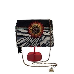 RARE 3D Mary Frances Beaded Lily Flower Tiger Clutch Crossbody BagGala‎ Luxury